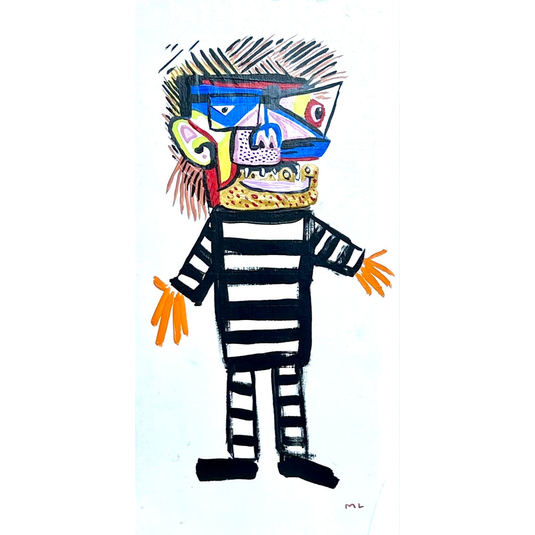 prison inmate cartoon doodle graphic stripes color