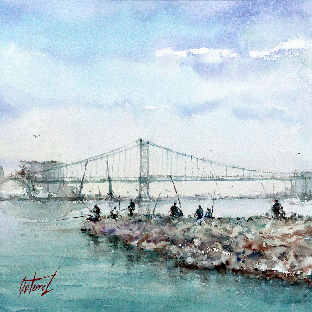 Fishing by the Delaware River