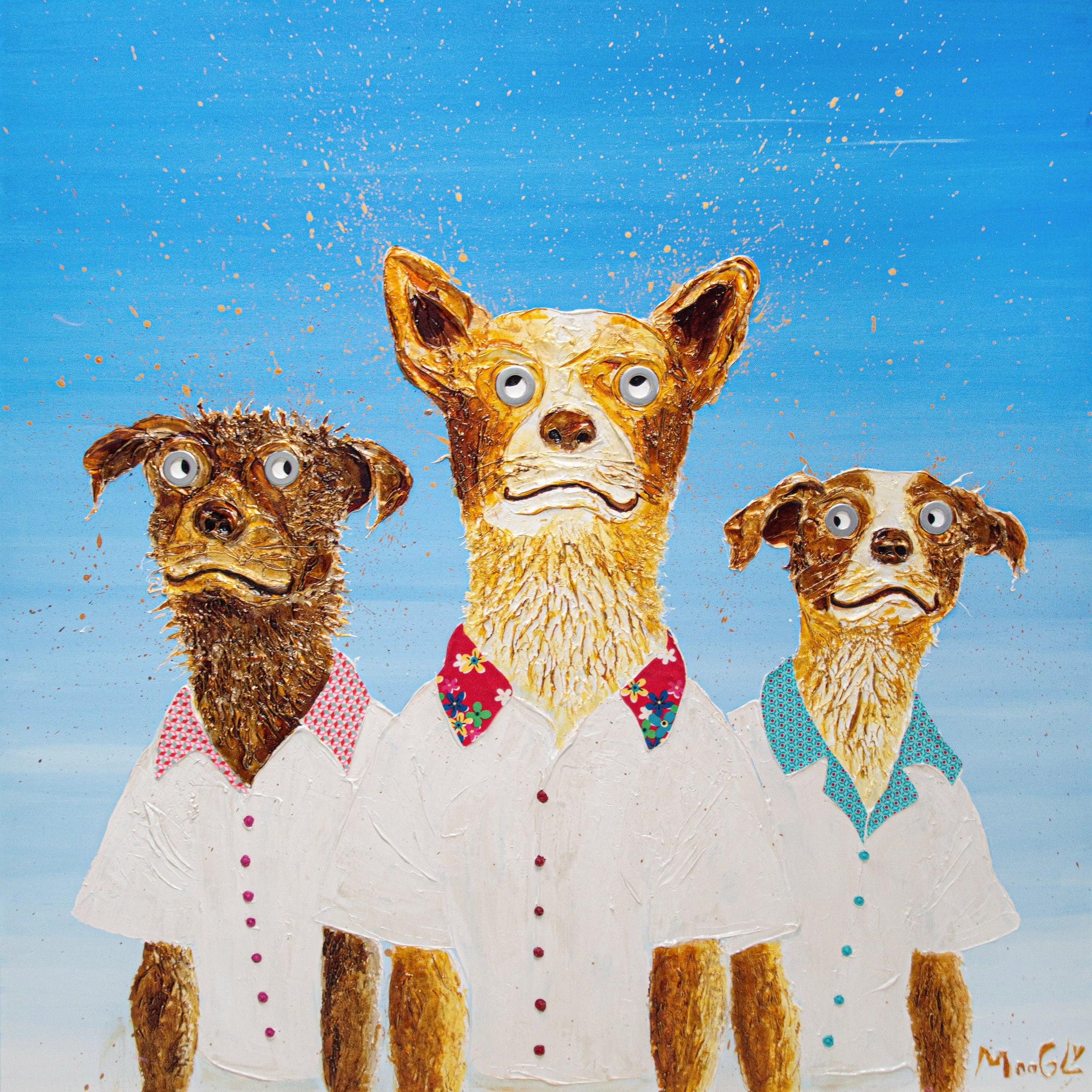"United Colors" by French artist Moogly — vibrant contemporary painting at Morton Contemporary Gallery
