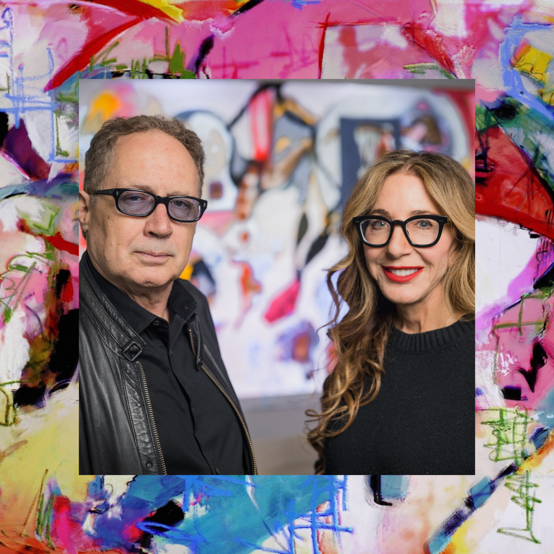 Artist Donna Isham and Grammy-winning musician Mark Isham at Morton Contemporary Gallery, Philadelphia, for the Alchemy: The Sound of Color immersive art exhibition