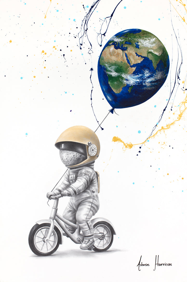The Space Boy Limited Edition Hand Painted Gicleé Print