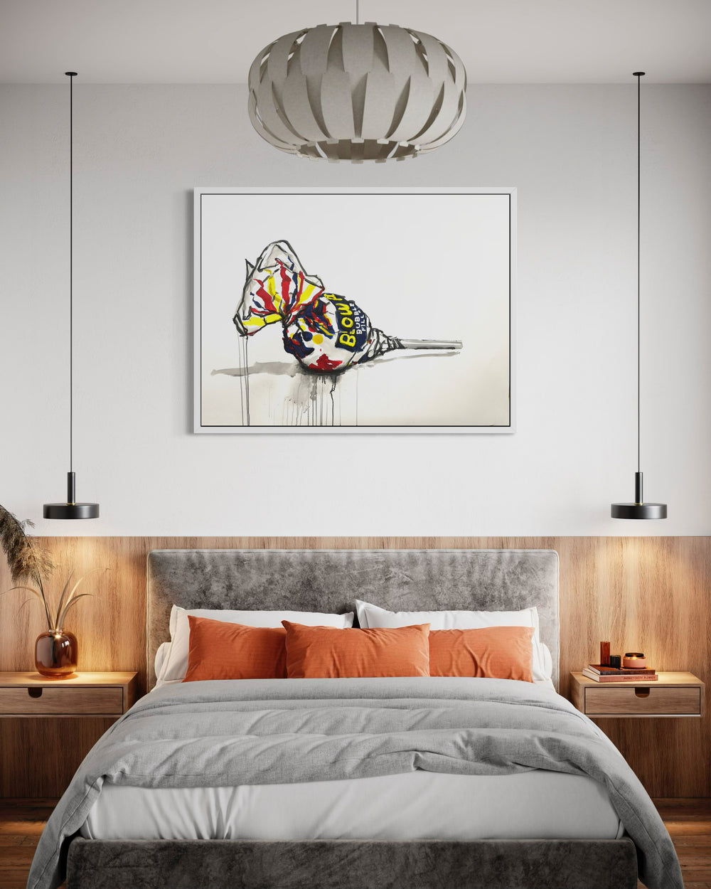 retro candy drawing illustration doodle red white blue yellow lollipop black ink dripping on white paper charcoal framed in white
