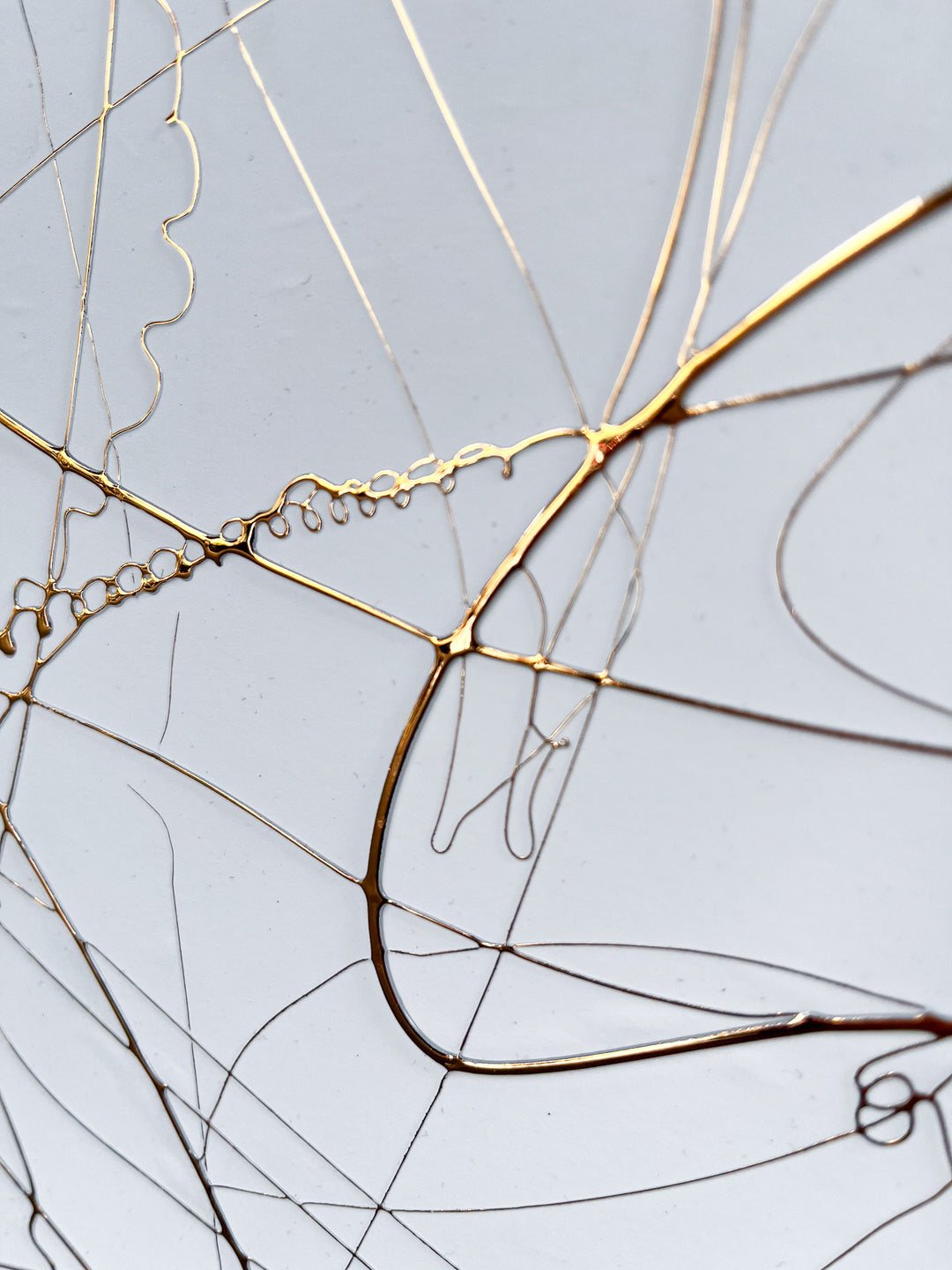 Copper Texture No. 92 by M. Clark, minimalist copper foil artwork on white background, textured and swirls