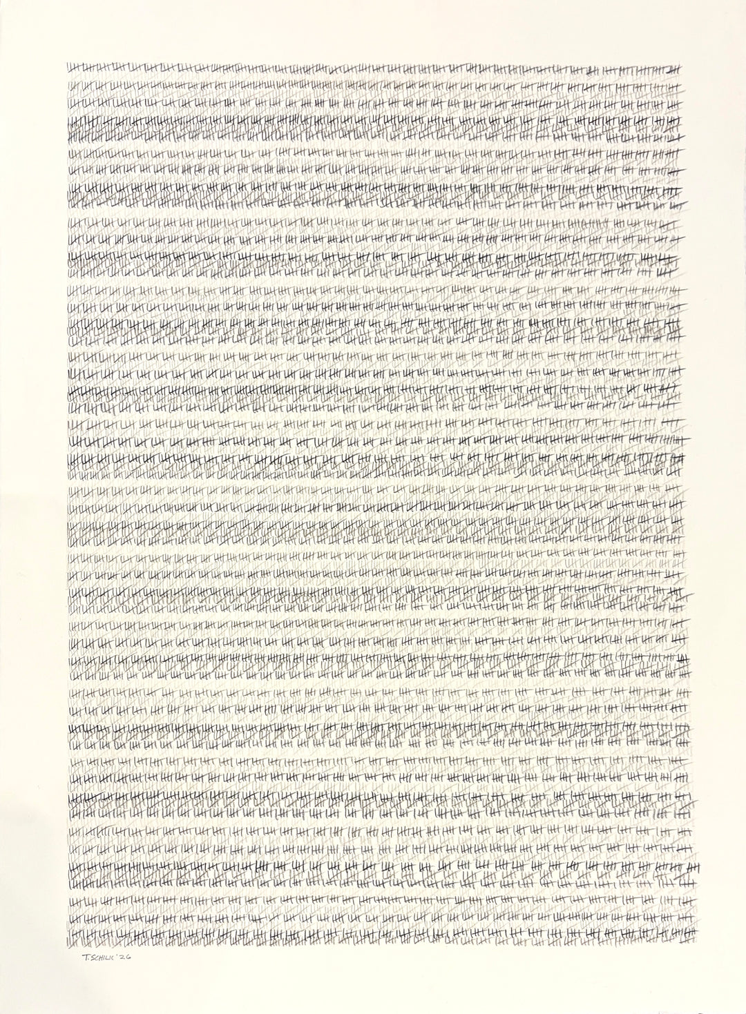 hatch mark showing time spent in prison minimal grey black and white lines on paper vertical pattern