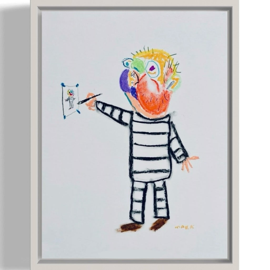 inmate prison doodle cartoon drawing expressionist self portrait artist 