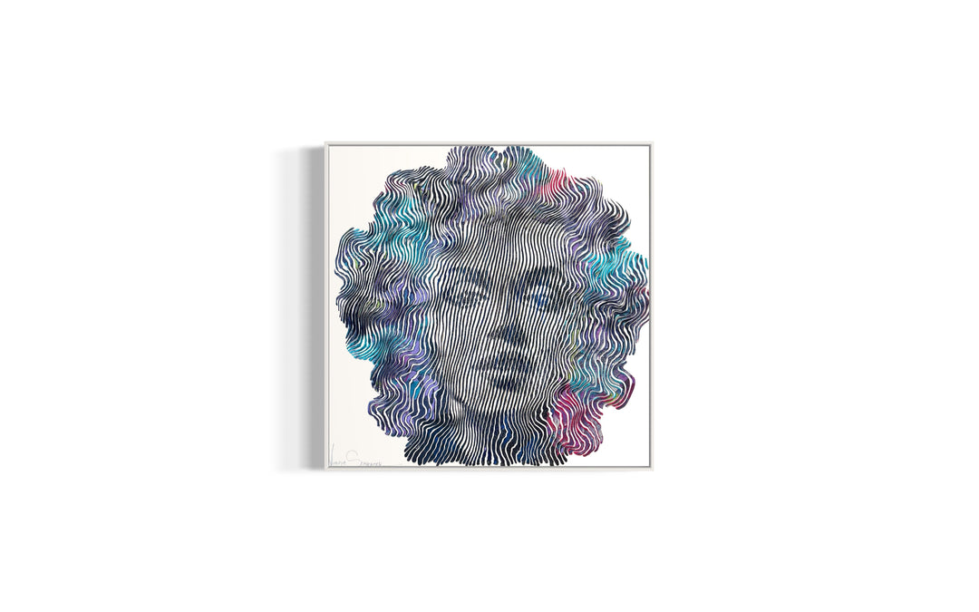 Marilyn Monroe Velvet Stardust acrylic paint swirled line work portrait female figurative painting