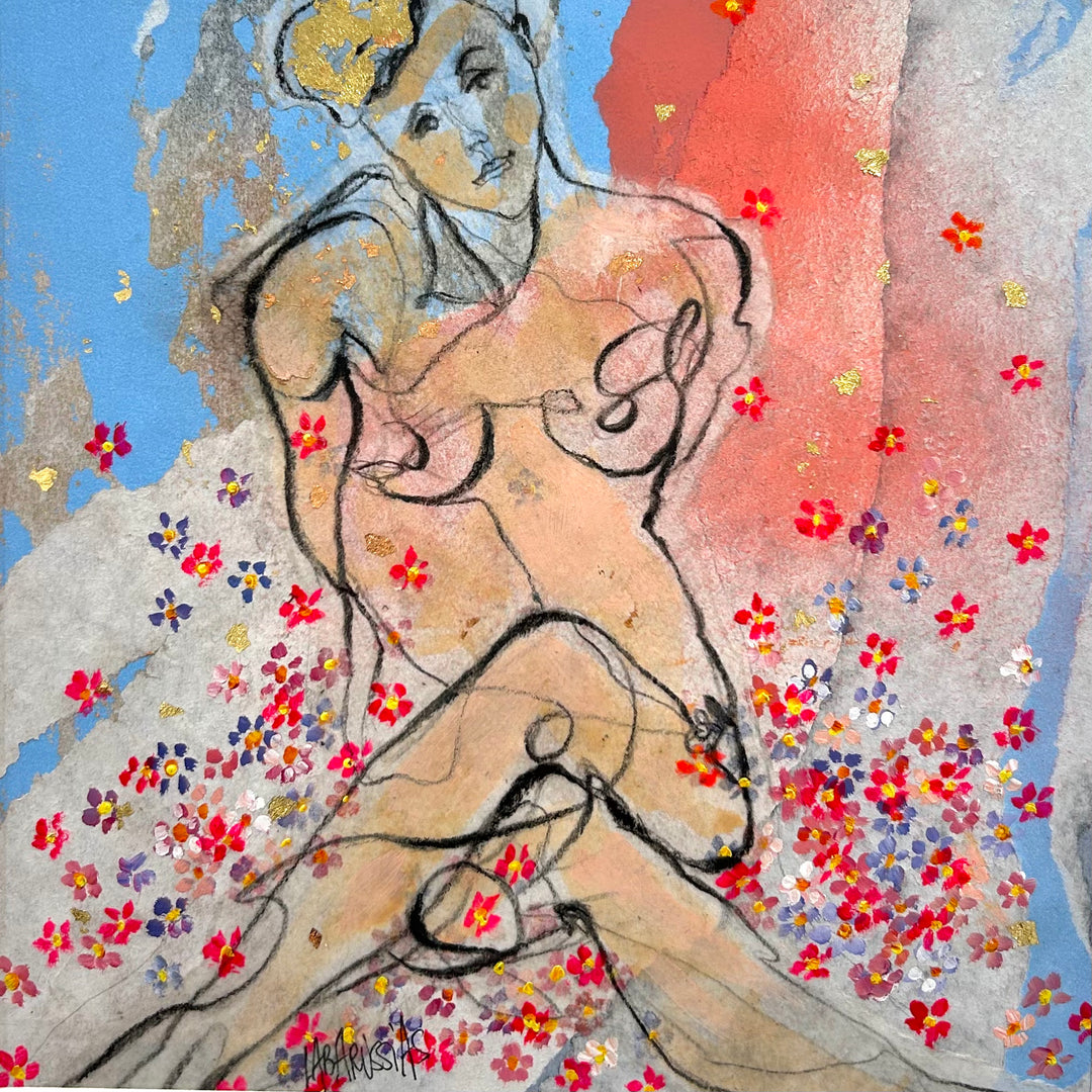 Figurative, Femme, Female Form, Feminine, Gold, Floral,Figurative, Femme, Female Form, Feminine, Gold, Floral, Nudes, Romantic, Pink