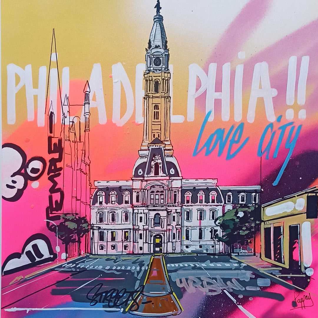 Pink, Ombre, Yellow, Purple, Spray Paint, Capital Building, Philadelphia