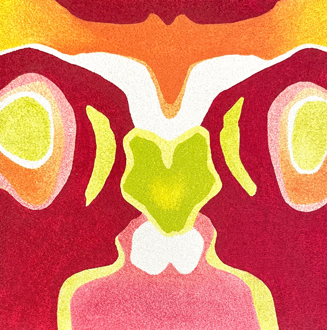 Orange, Red, Green, Rorschach, Abstract, Surrealism, Surrealist, Textured