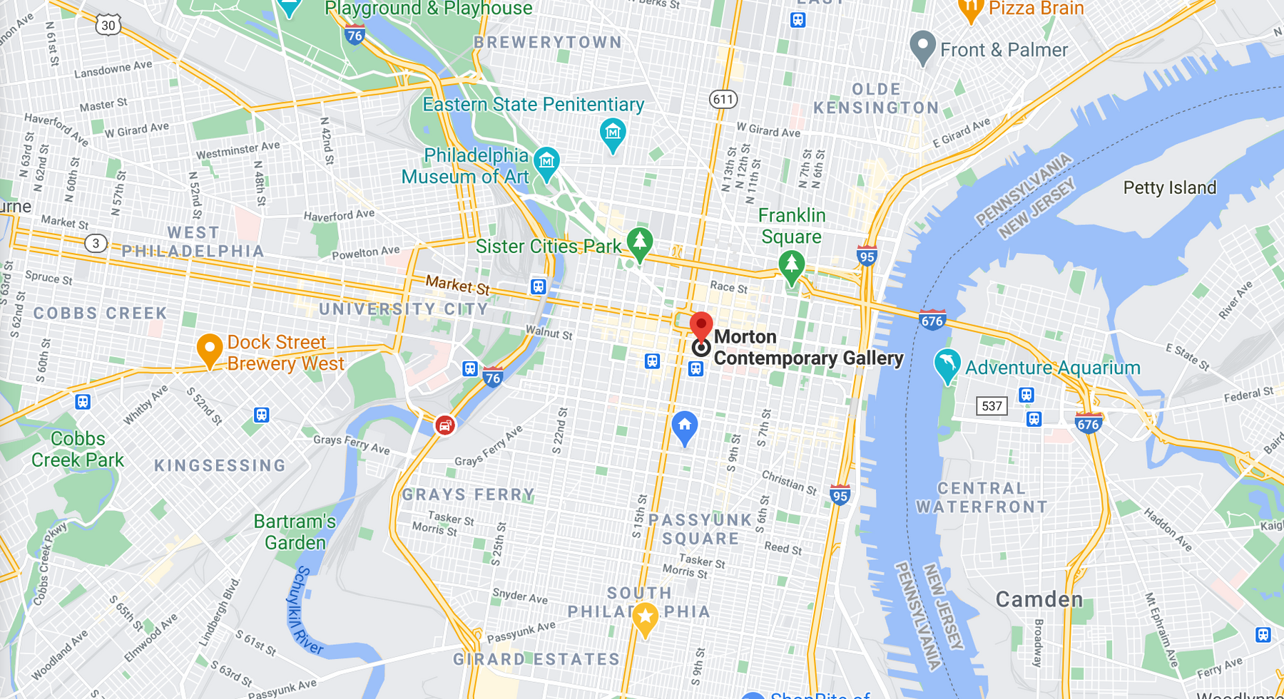 Google Maps Showing the Location of Morton Contemporary