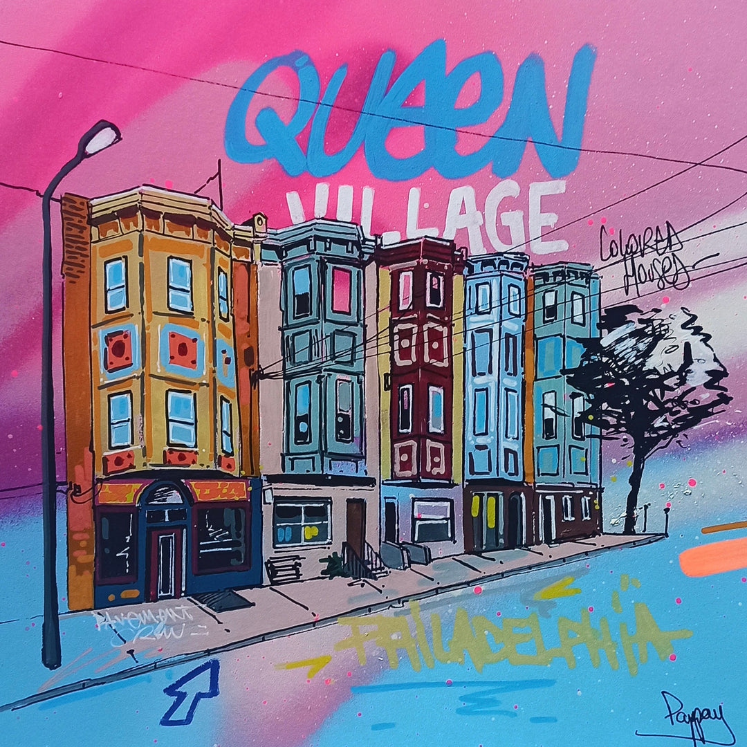 Queen's Village, Ombre, Pink, Blue, Philadelphia, City Scape