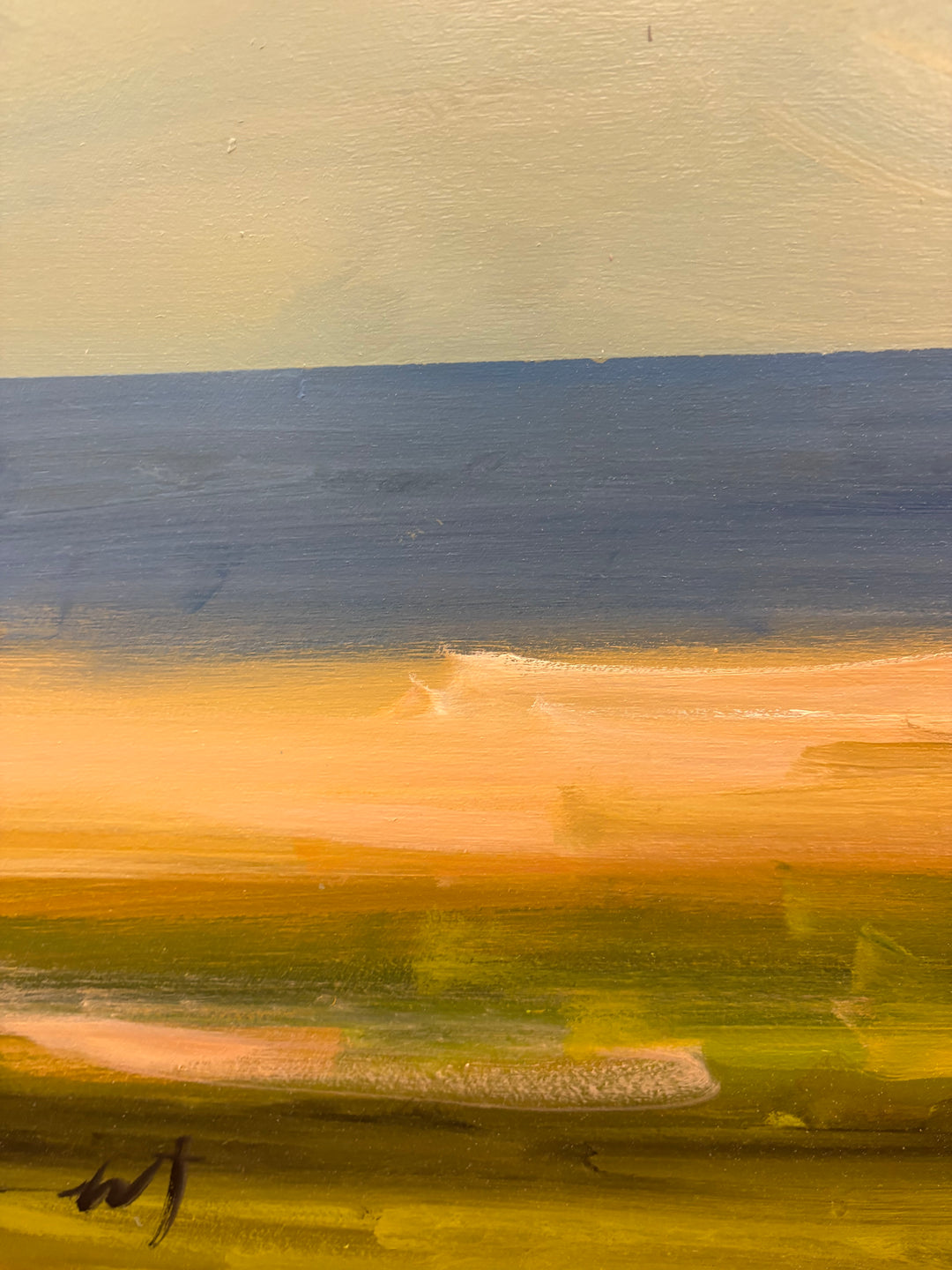 surreal soft landscape of trees and pastel sky with clouds horizontal painting