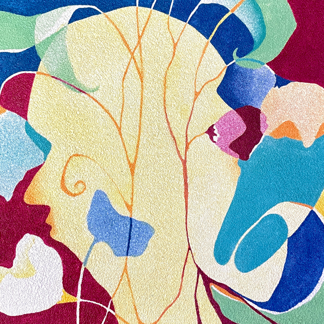 Abstract, Blue, Yellow, Green, Maroon, Floral, Textured, Surrealism, Surrealist