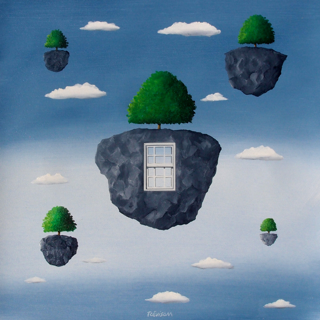 The Meteor Trees, artwork by Carlo Trevisan. Oil on canvas. 14 by 14 inches.