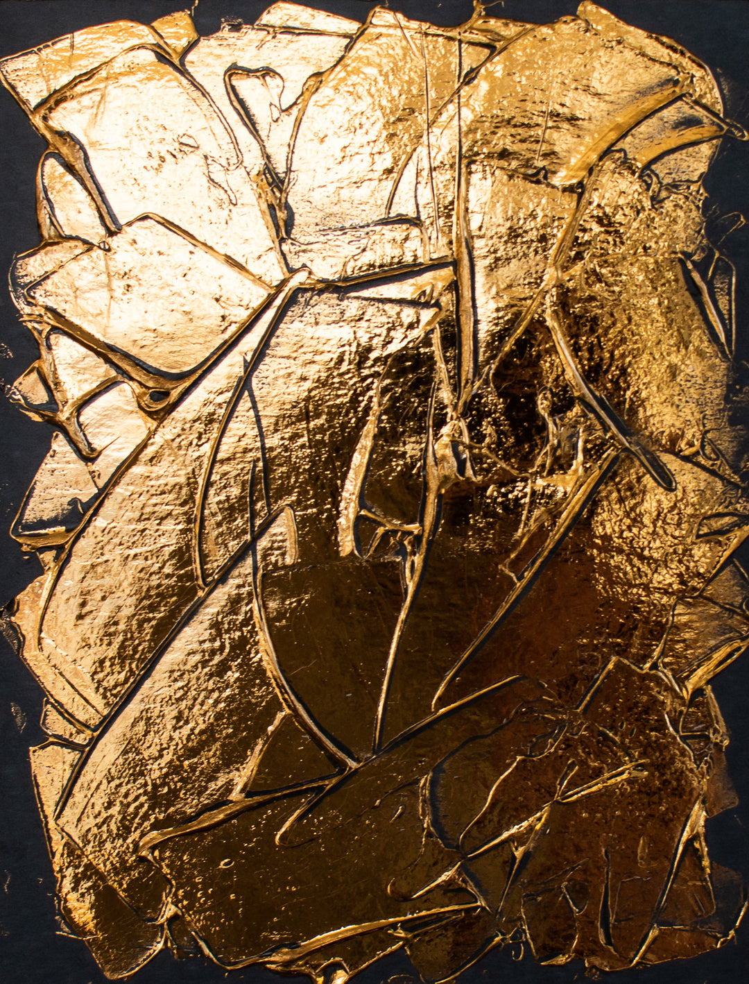 Copper Texture No. 15, artwork by M. Clark. Copper foil on illustration board mounted to sintra panel. 10.5 by 8 by 0.5 inches.
