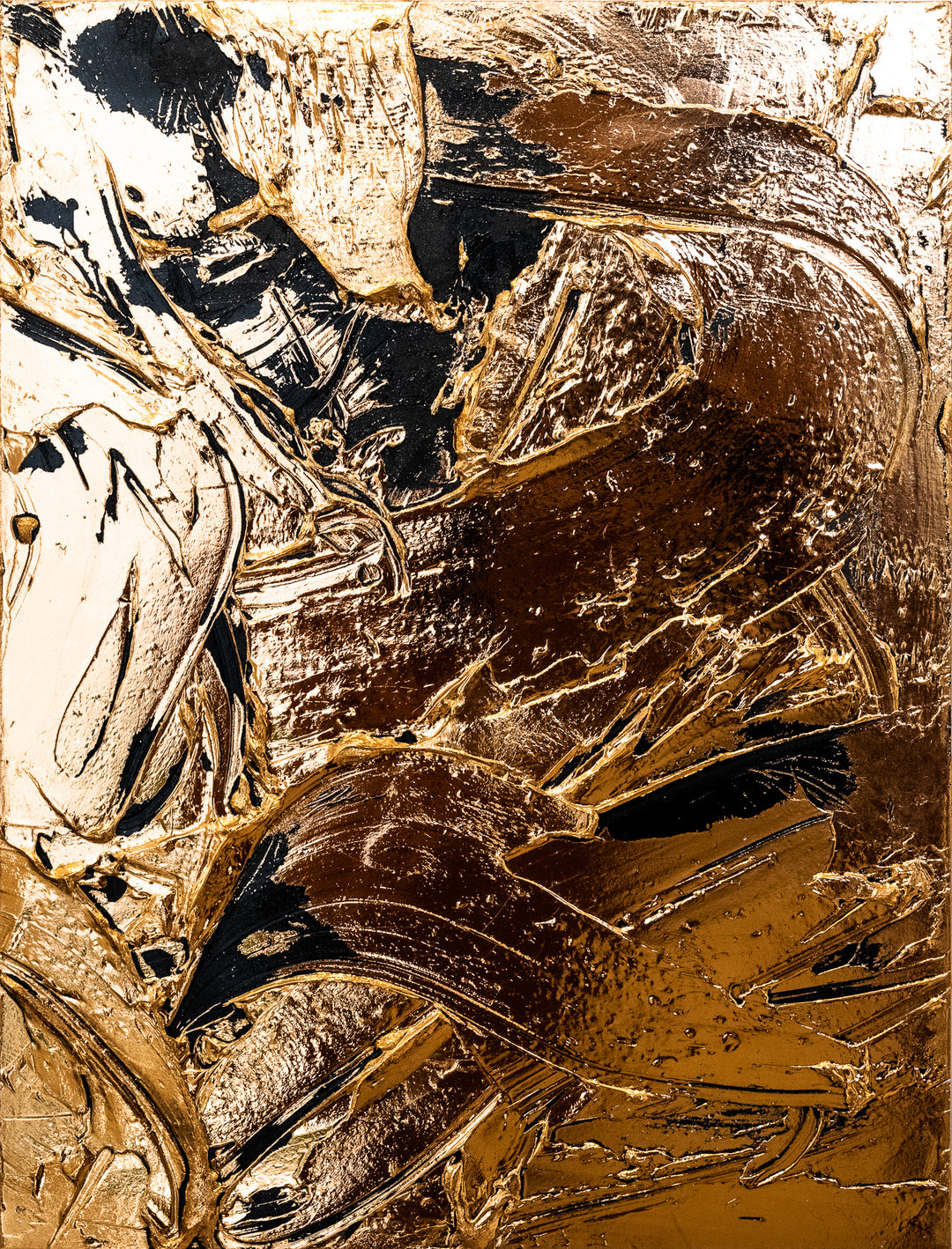 Copper Texture No. 55, artwork by M. Clark. Copper foil on illustration board mounted to sintra panel. 10.5 by 8 by 0.5 inches.