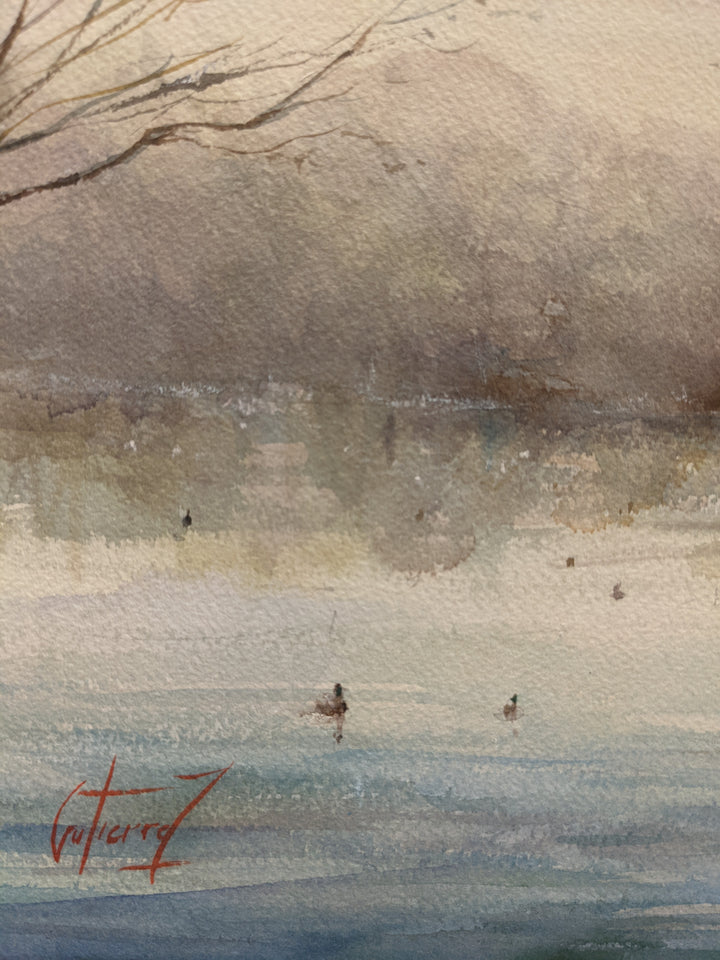 detail of Franklin Delano Roosevelt, artwork by Pierre Gutierrez. Watercolor on paper. 14 by 14 inches.