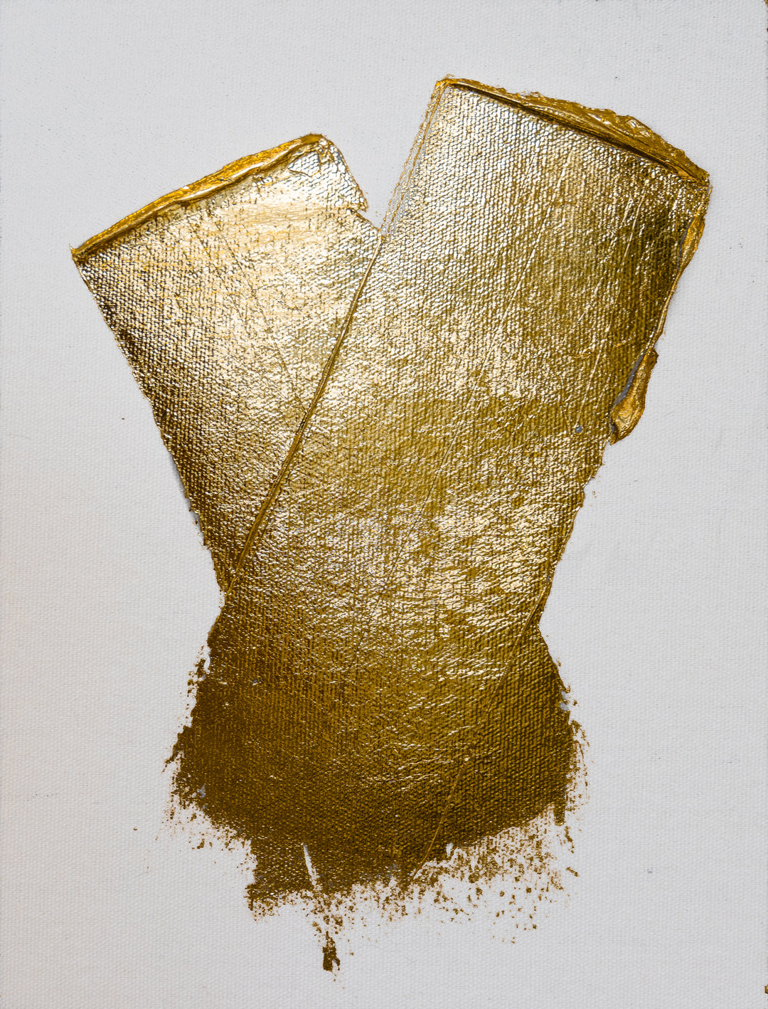 Gold Texture No. 215, artwork by M. Clark. Gold foil on illustration board mounted to sintra panel. 10.5 by 8 by 0.5 inches.