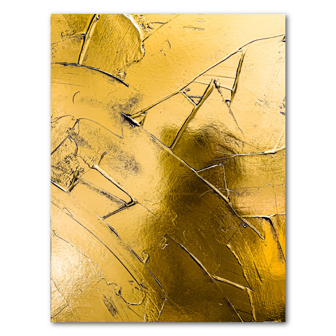 Golden Texture No. 85, artwork by M. Clark. Gold foil on illustration board mounted to sintra panel. 10.5 by 8 by 0.5 inches.