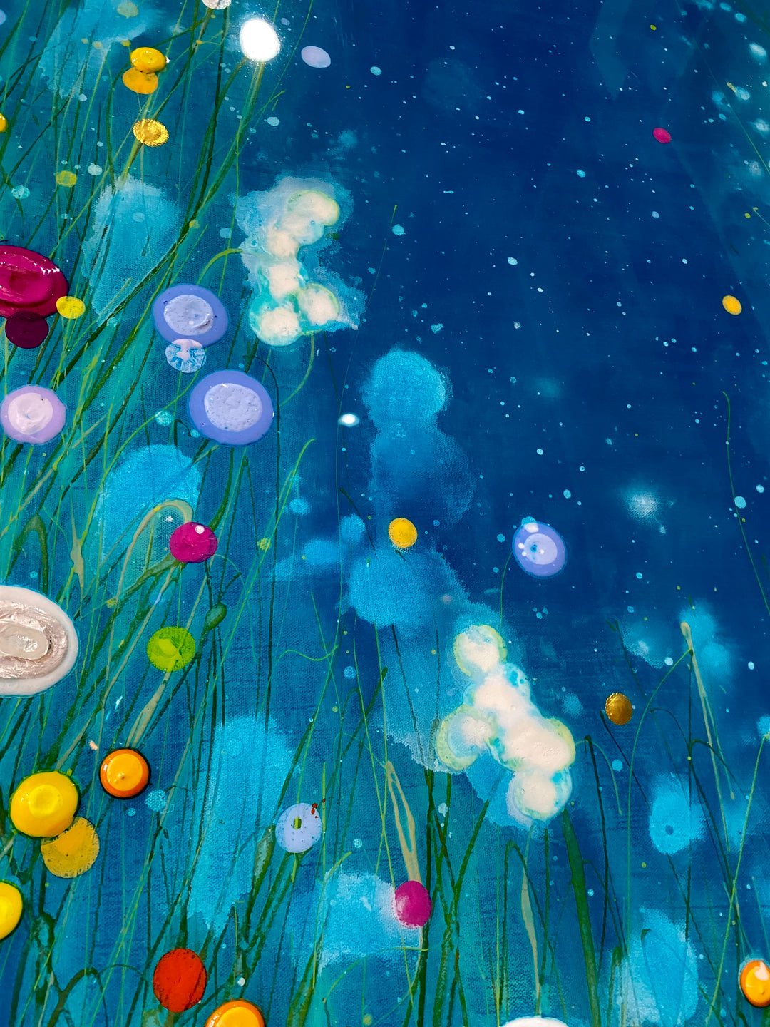 detail of Every Kind of Precious 73121, artwork by Eric Heitmann. Oil, acrylic, and resin on canvas. 48 by 36 inches.