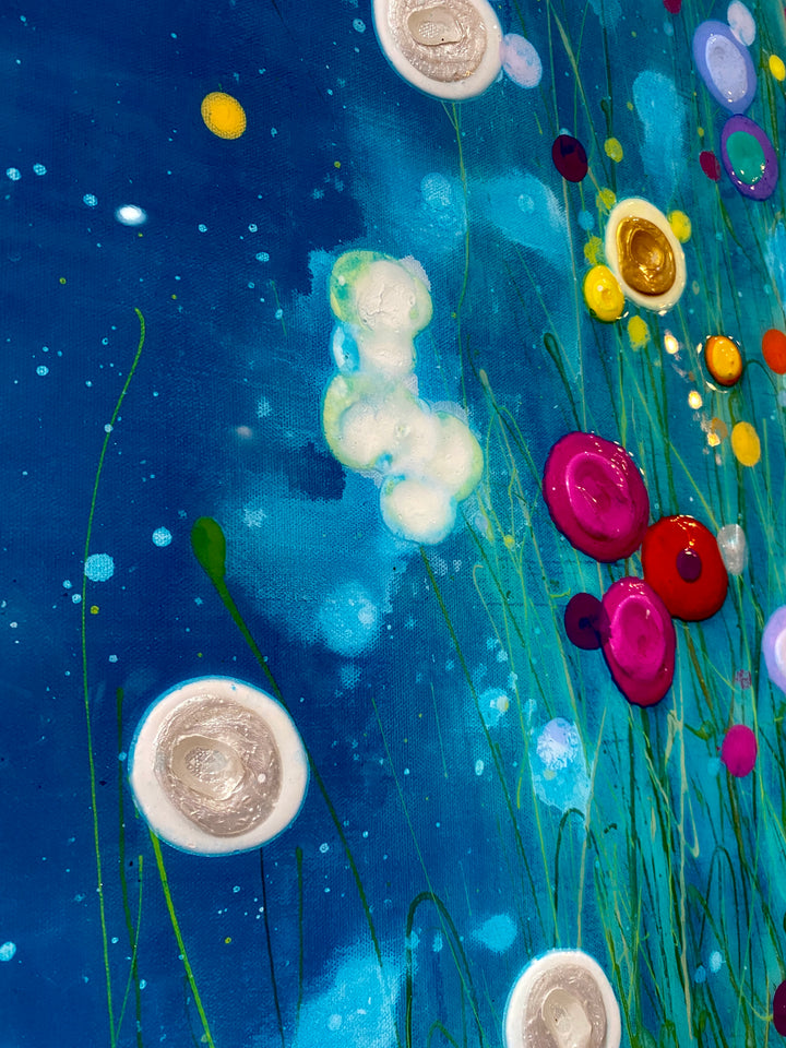 detail of Every Kind of Precious 73121, artwork by Eric Heitmann. Oil, acrylic, and resin on canvas. 48 by 36 inches.