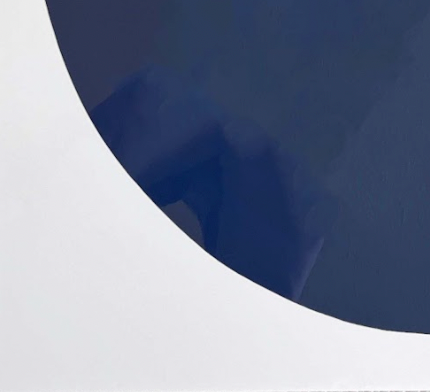 detail of “Pool of Midnight Blue,” artwork by Stephanie Henderson. Acrylic and resin on wood panel. 36 by 48 inches.